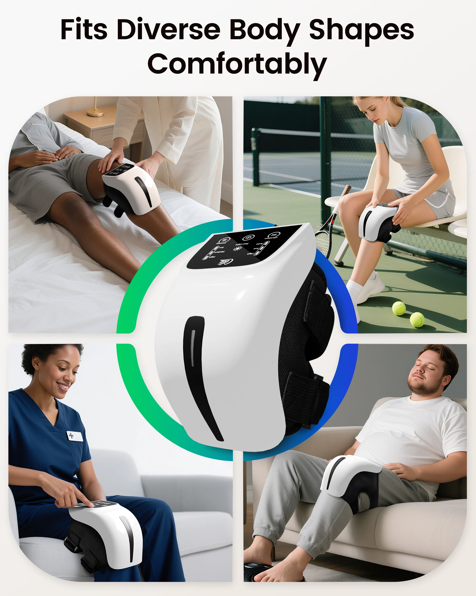 CILI Cordless Knee Massager with Heat, Red Light Knee Massager for Pain Relief - 5504 - Image 7