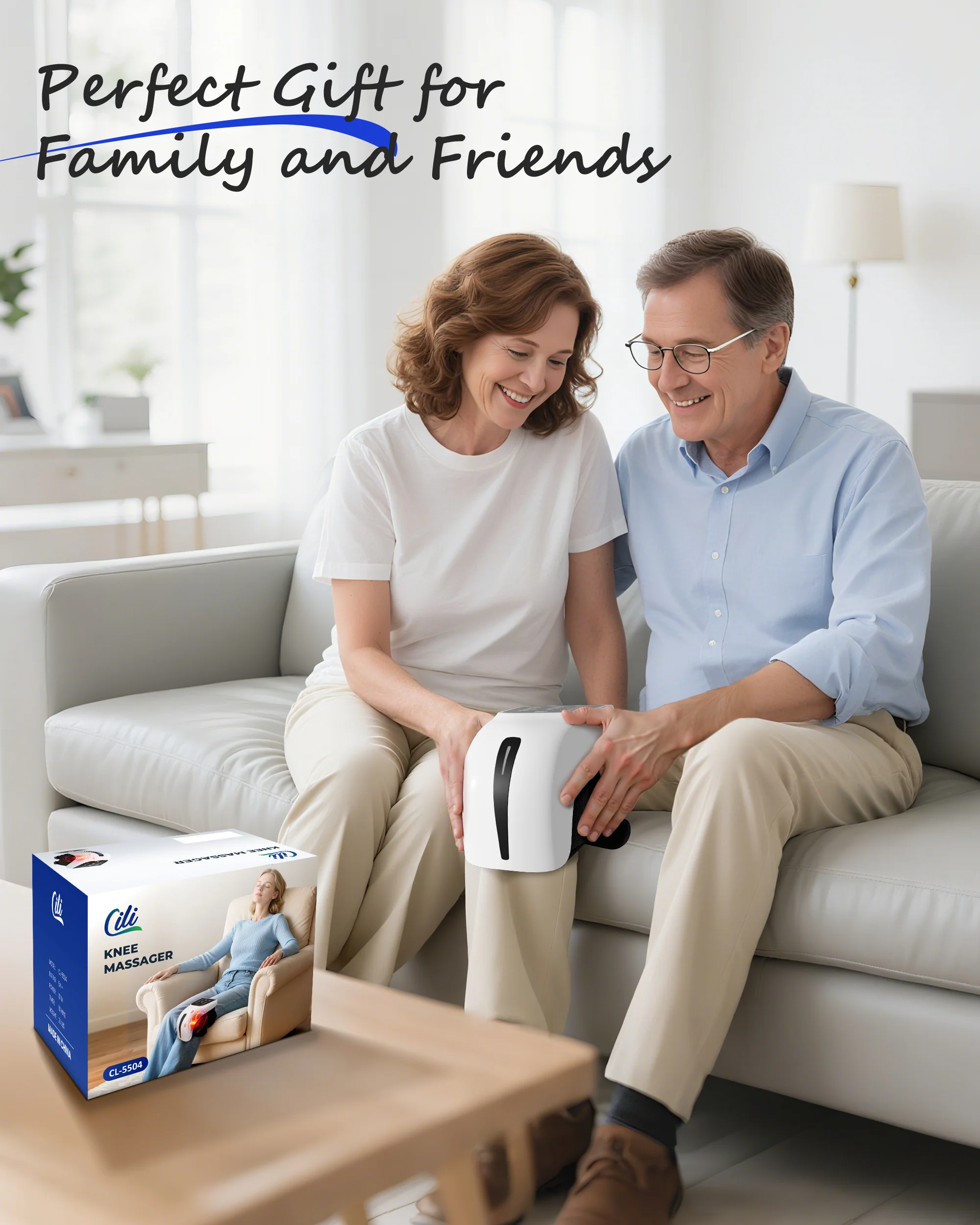 CILI Cordless Knee Massager with Heat, Red Light Knee Massager for Pain Relief - 5504 - Image 8