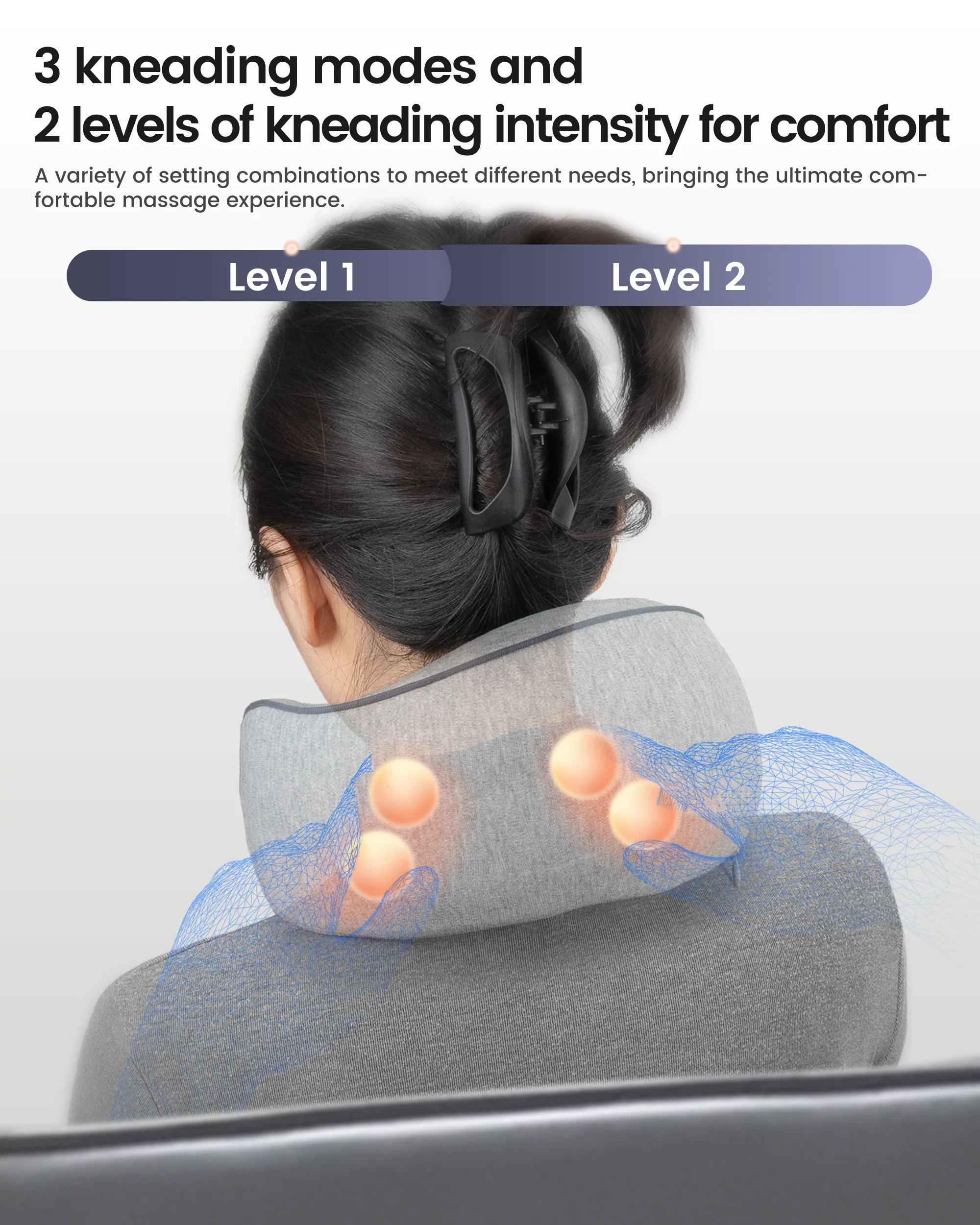 CILI Cordless Neck Massager Pillow with Heat, Shiatsu Neck Massager for Pain Relief - 6476 - Image 5