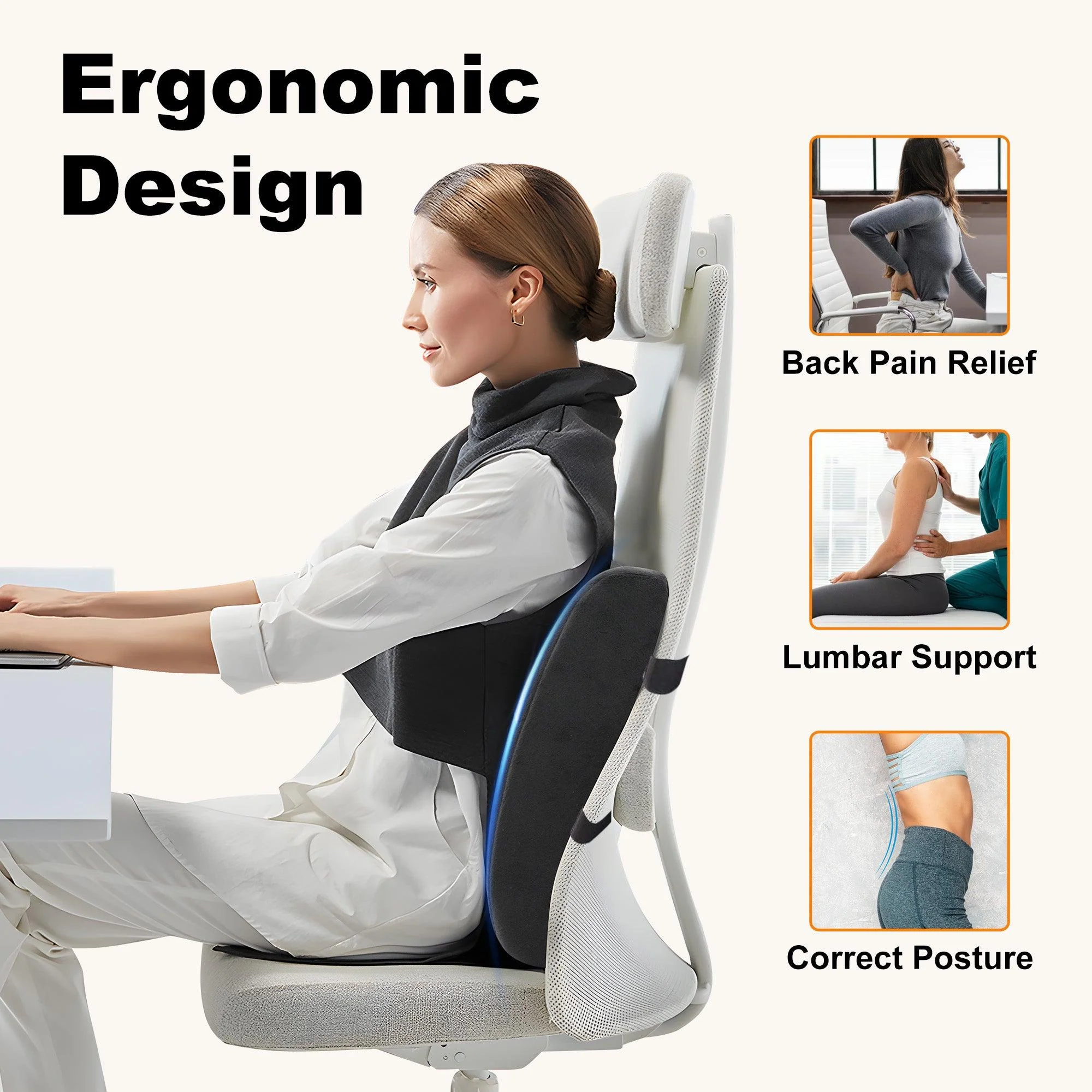 Heated Back Support Pillow with Vibration - 4102 - Image 5