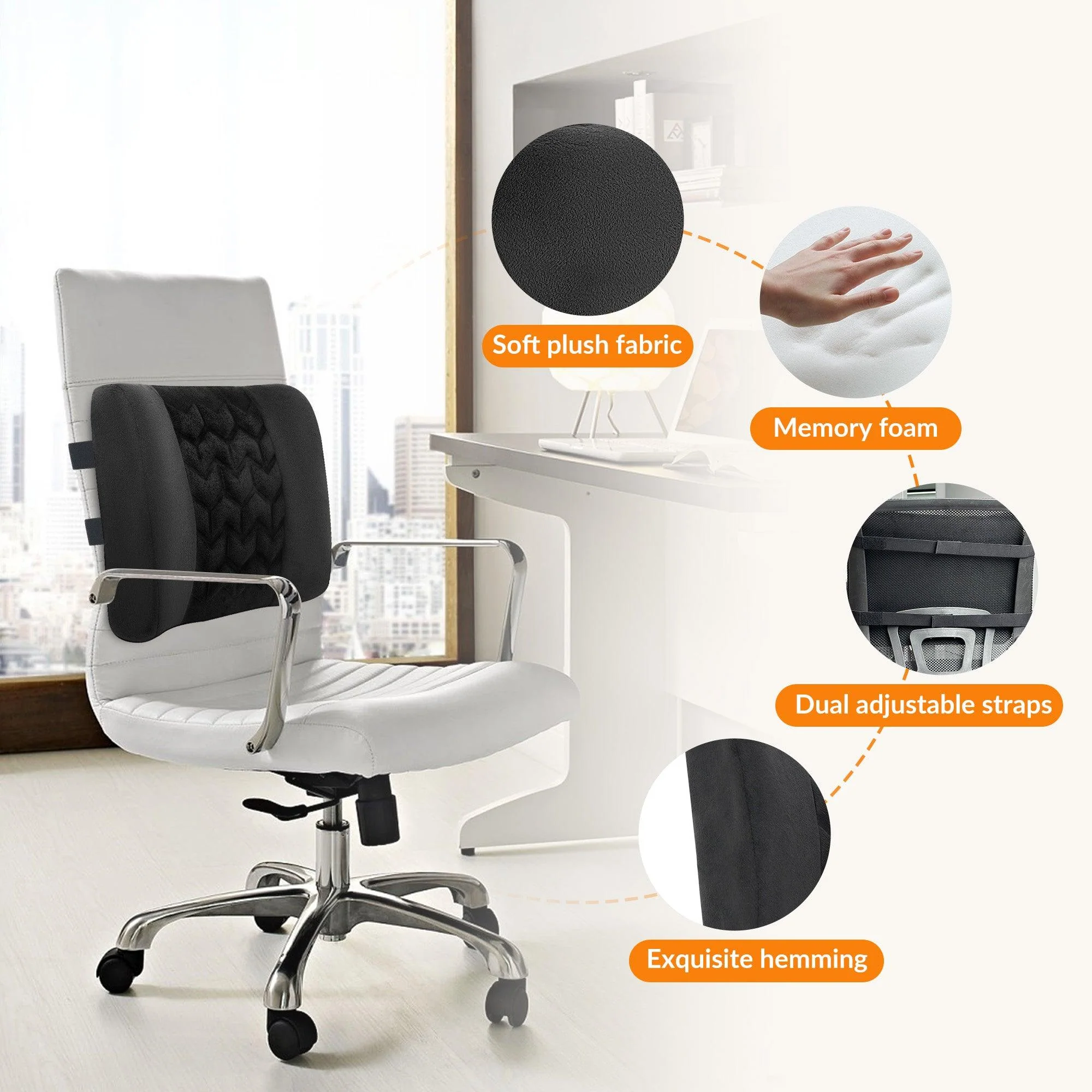 Heated Back Support Pillow with Vibration - 4102 - Image 6