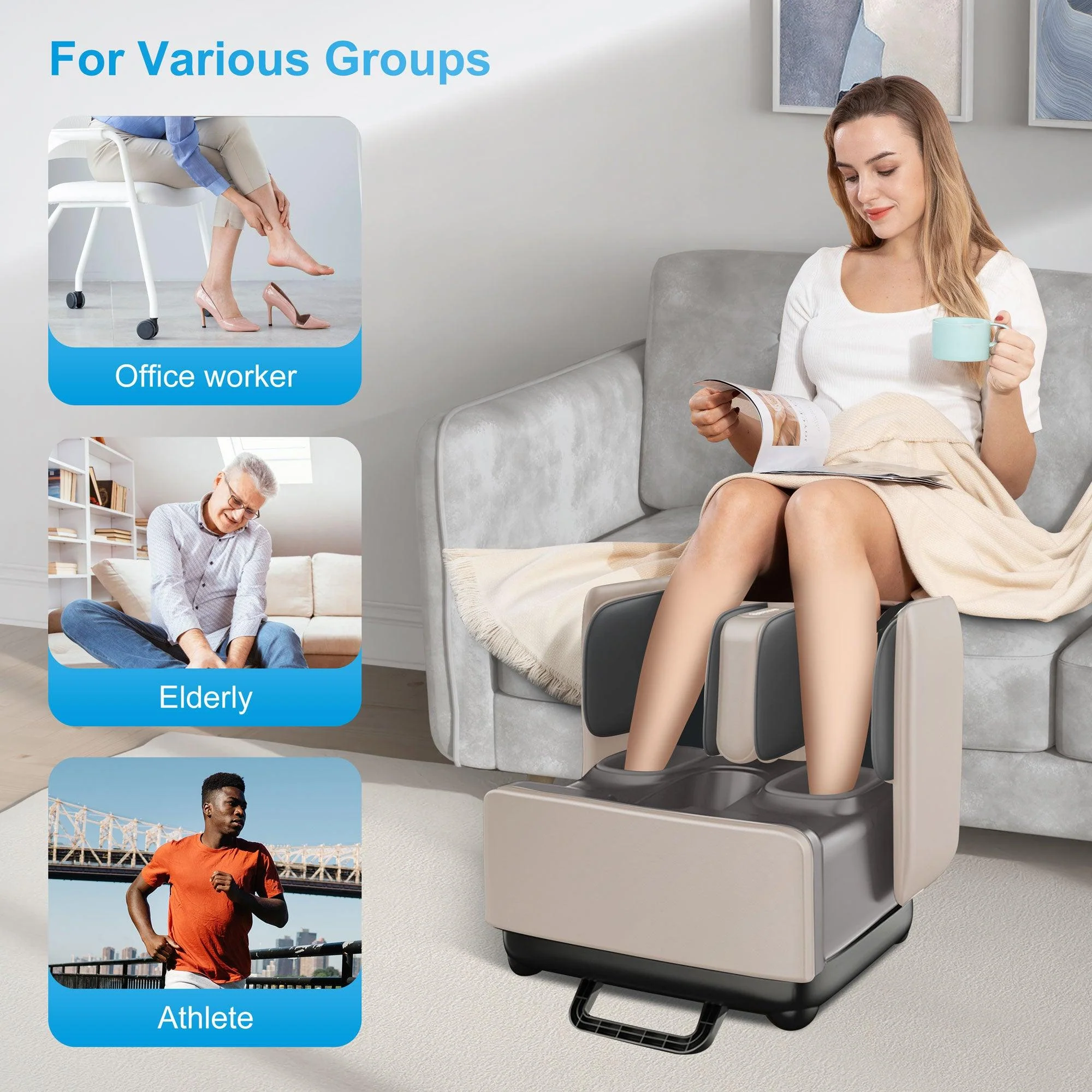 2-in-1 Foot And Calf Massager & Foot Rest with APP Control - 5001-APP - Image 5