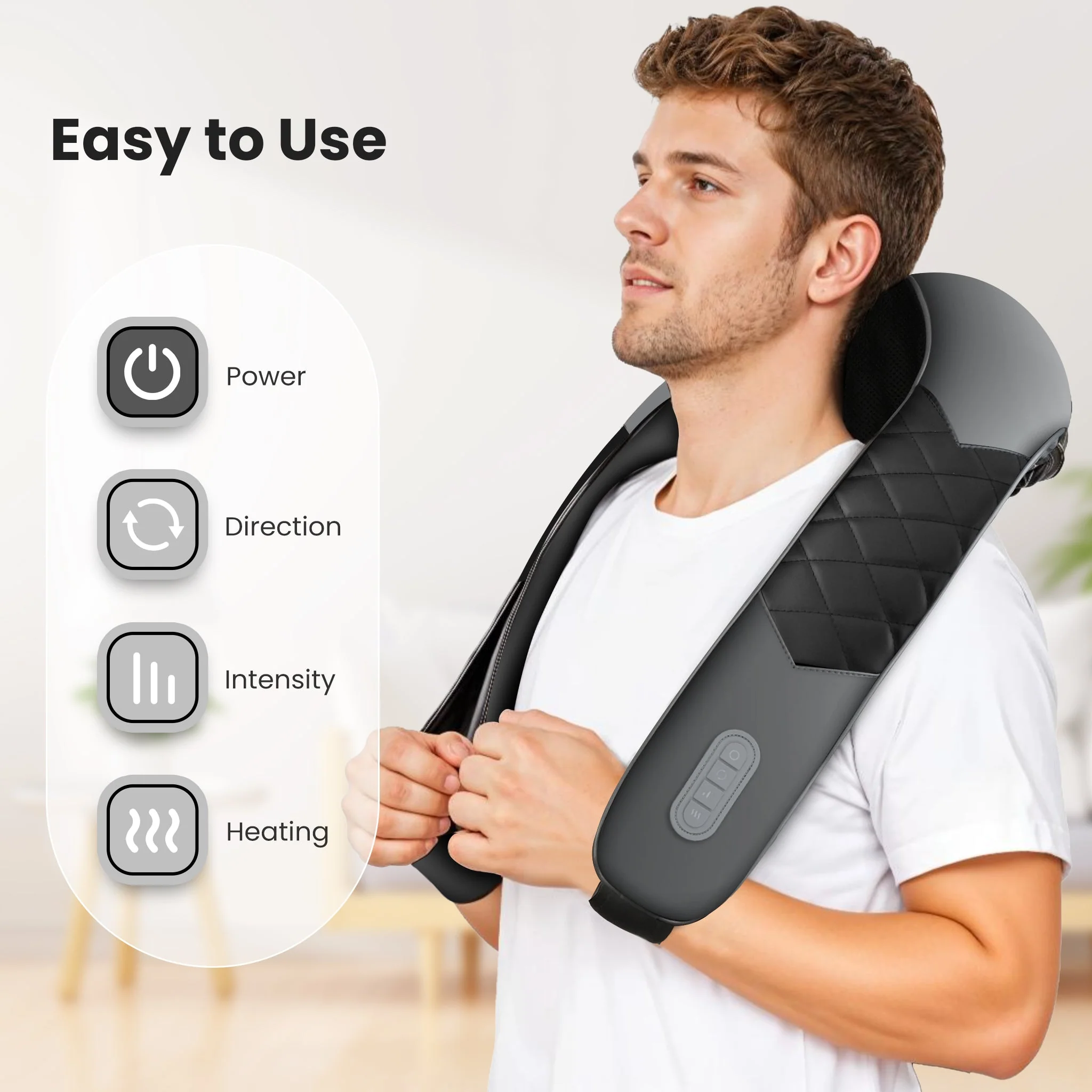 Cordless Shiatsu Neck Shoulder Massager - 2025 Latest Upgraded Model - 6302UC - Image 4