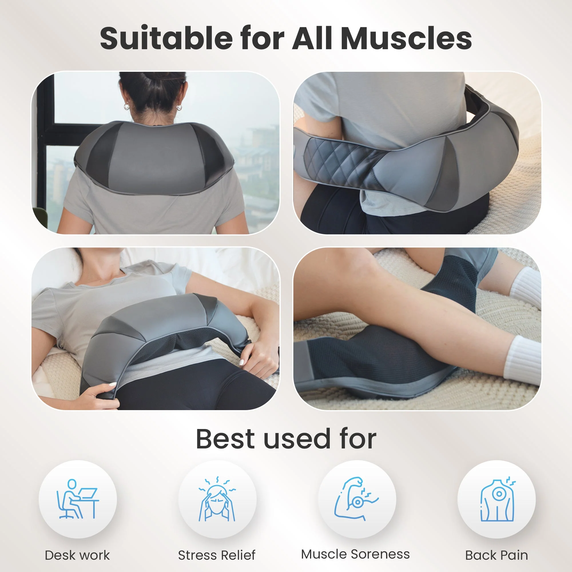 Cordless Shiatsu Neck Shoulder Massager - 2025 Latest Upgraded Model - 6302UC - Image 5