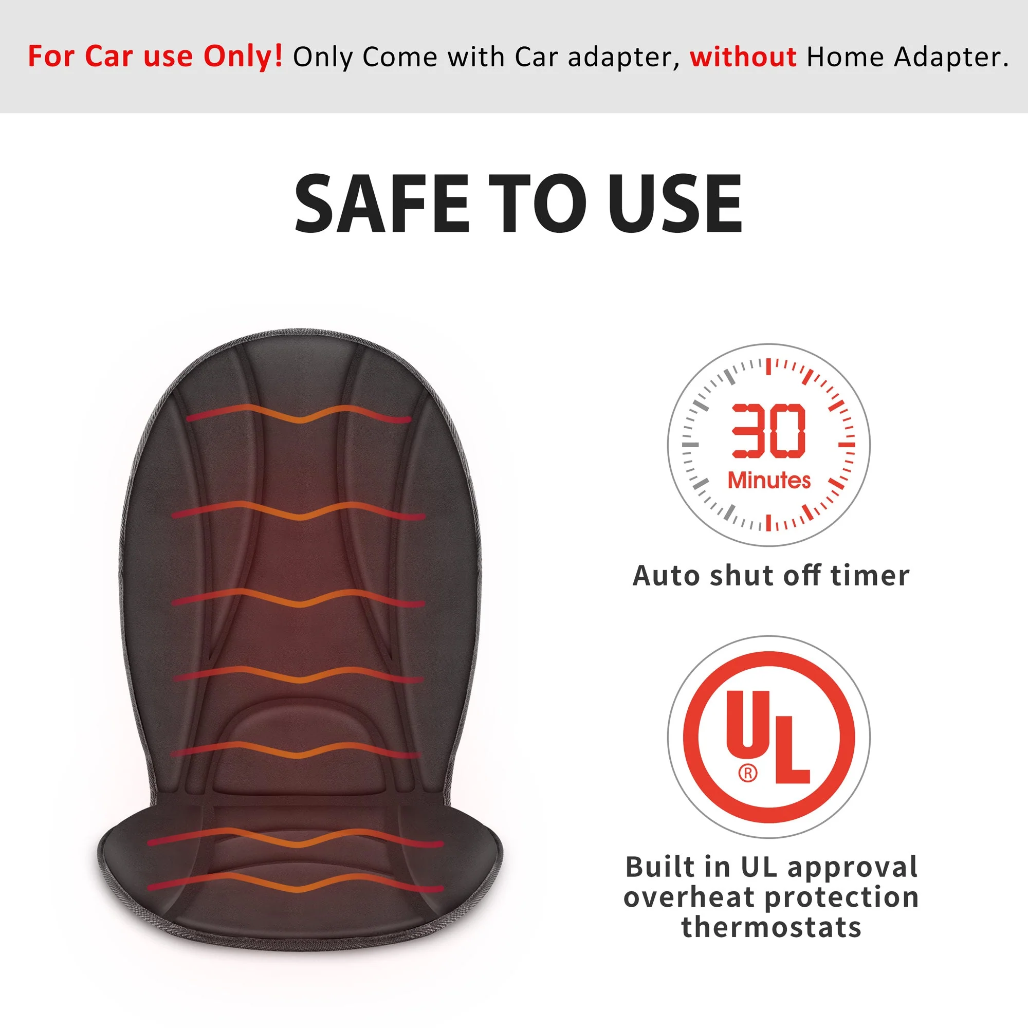 Targeted Vibration Back Seat Cushion for Home Office Use - 2105 - Image 3