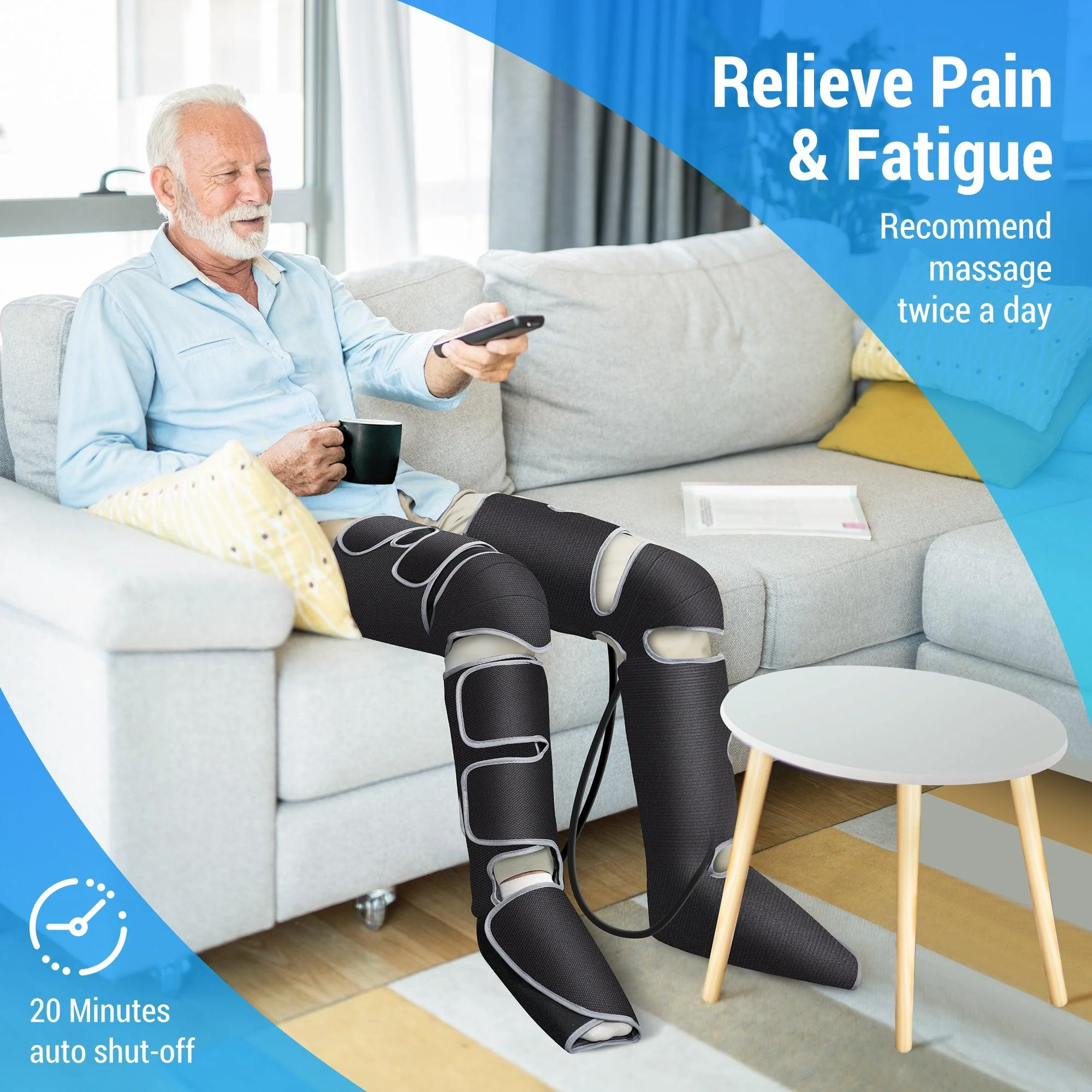 Leg Massager for Pain Relief, Leg Compression Machine - 7204B - Image 6