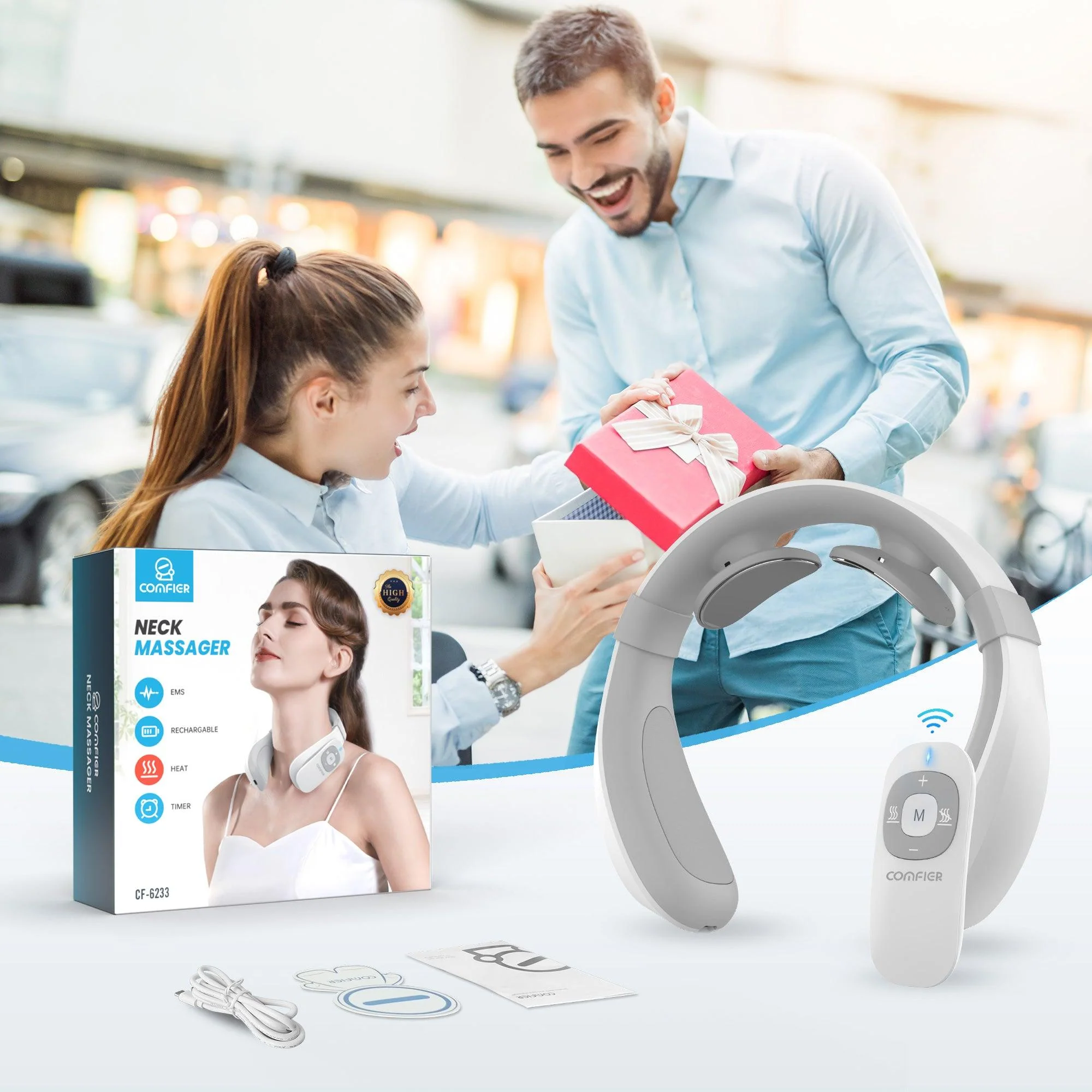 Portable Intelligent Electric Pulse Neck Massager with Heat for Pain Relief - 6322 - Image 8