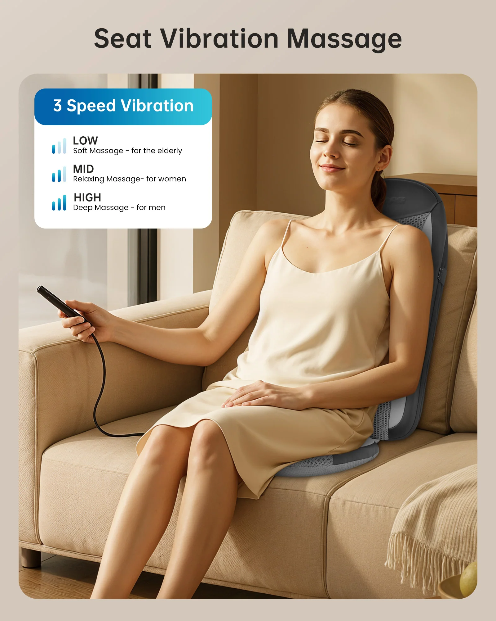 Portable Shiatsu Back Massager with Heat - 2208 - Image 7