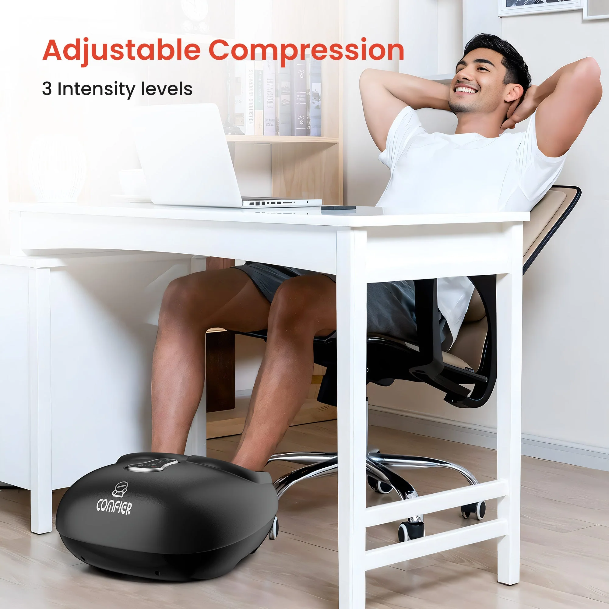 Shiatsu Foot Massager with Remote Control, Pause Function, Heat, Compression, Vibration - 5212RC - Image 7