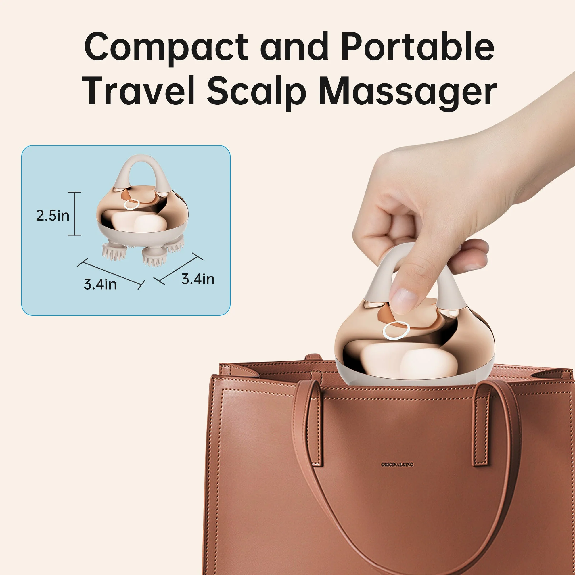 Cordless Scalp Massager with 3 kneading Modes & 8 Claws - 4402 - Image 5