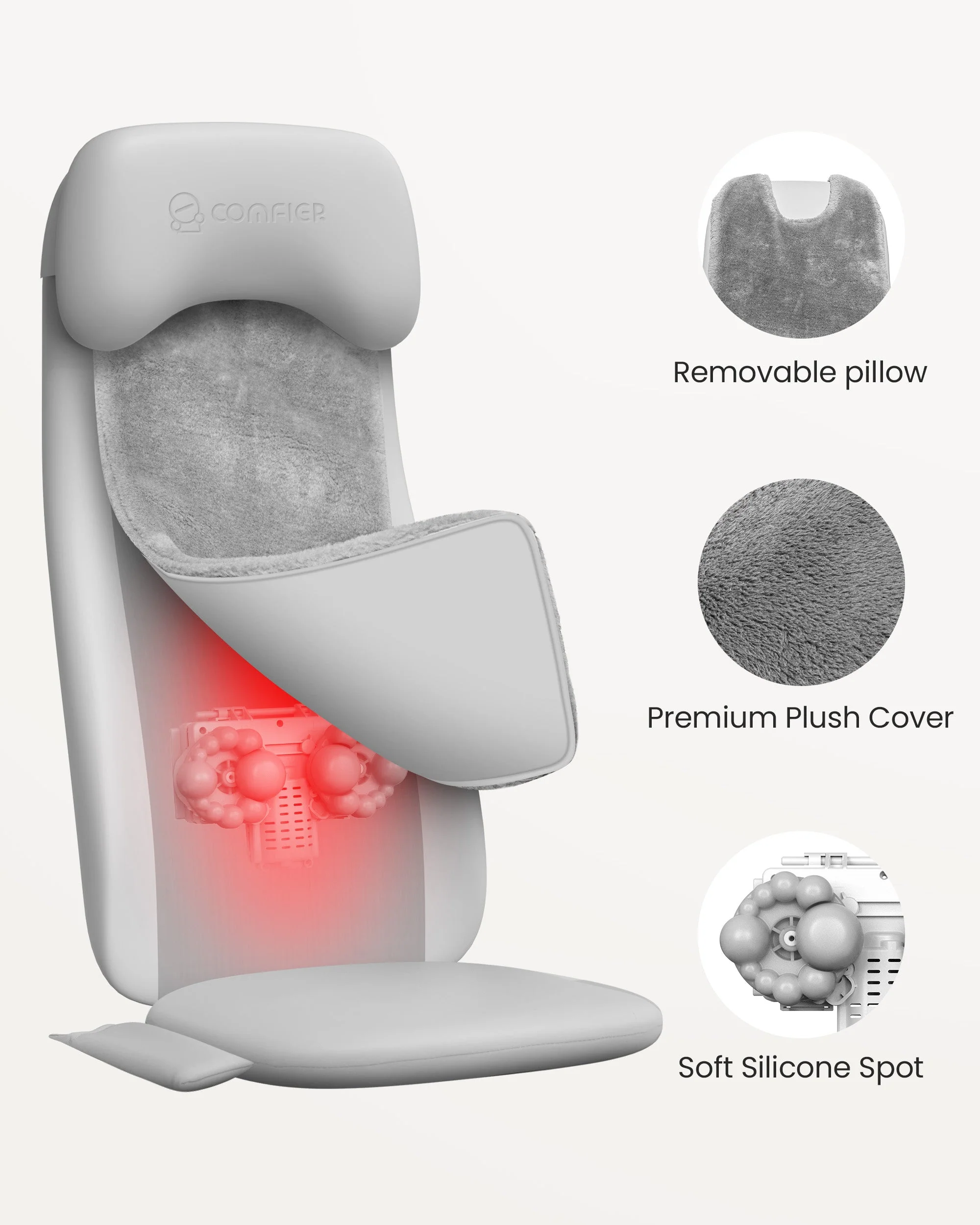 Upgrade Shiatsu Back Massager with Heat & Vibration - 2311 - Image 7