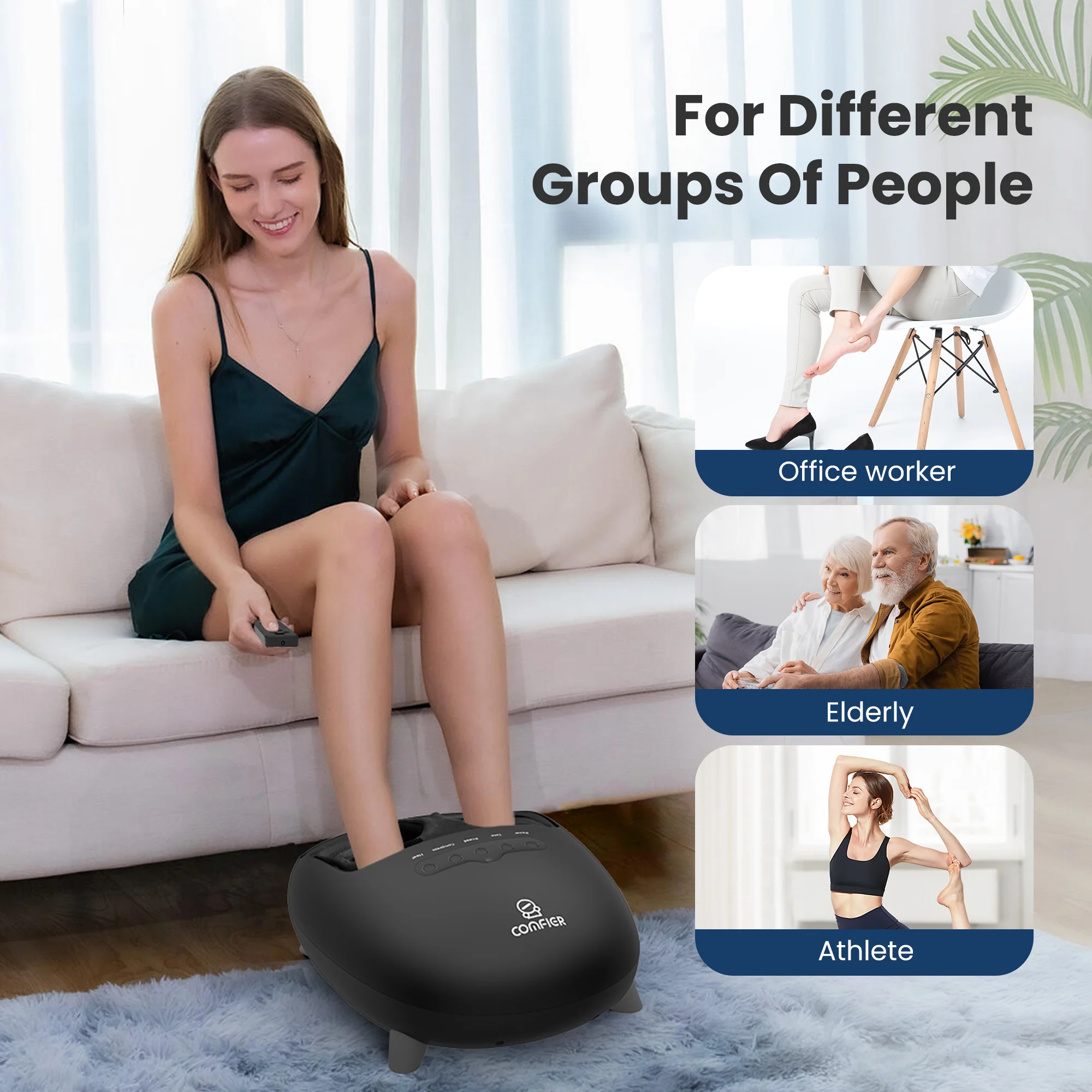 Kneading and Vibration Massage Electric Heated Foot Massager, Up to size 14 - 5332 - Image 8