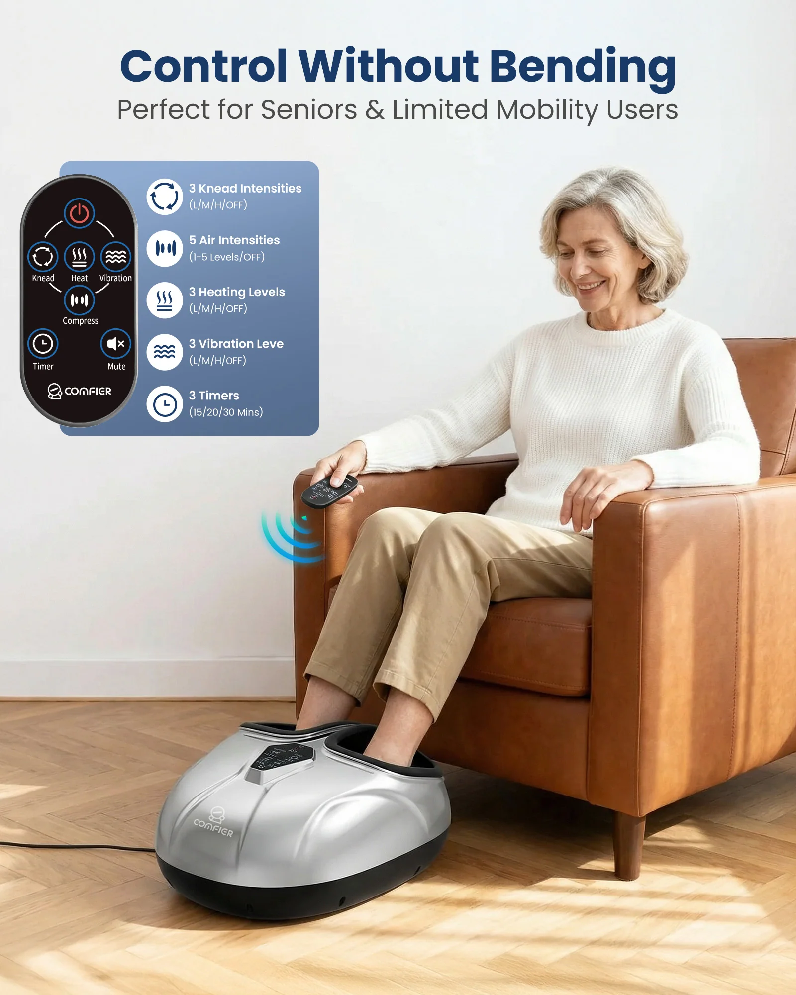 Shiatsu Foot Massager for Neuropathy Plantar Fasciitis Relief - 5526 - Image 5