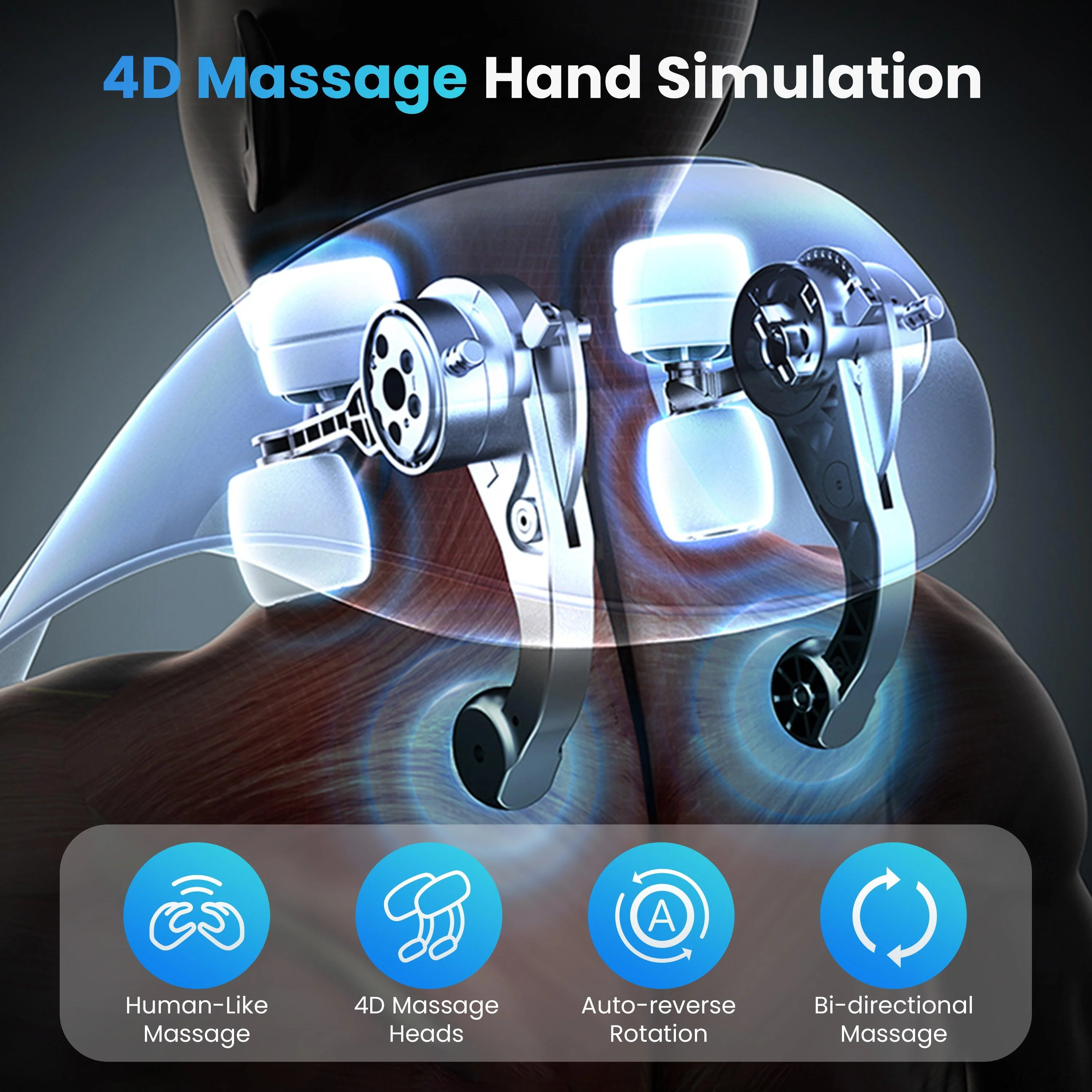 Cordless Neck Massager with Heat, Pain Relief - 6811 - Image 4