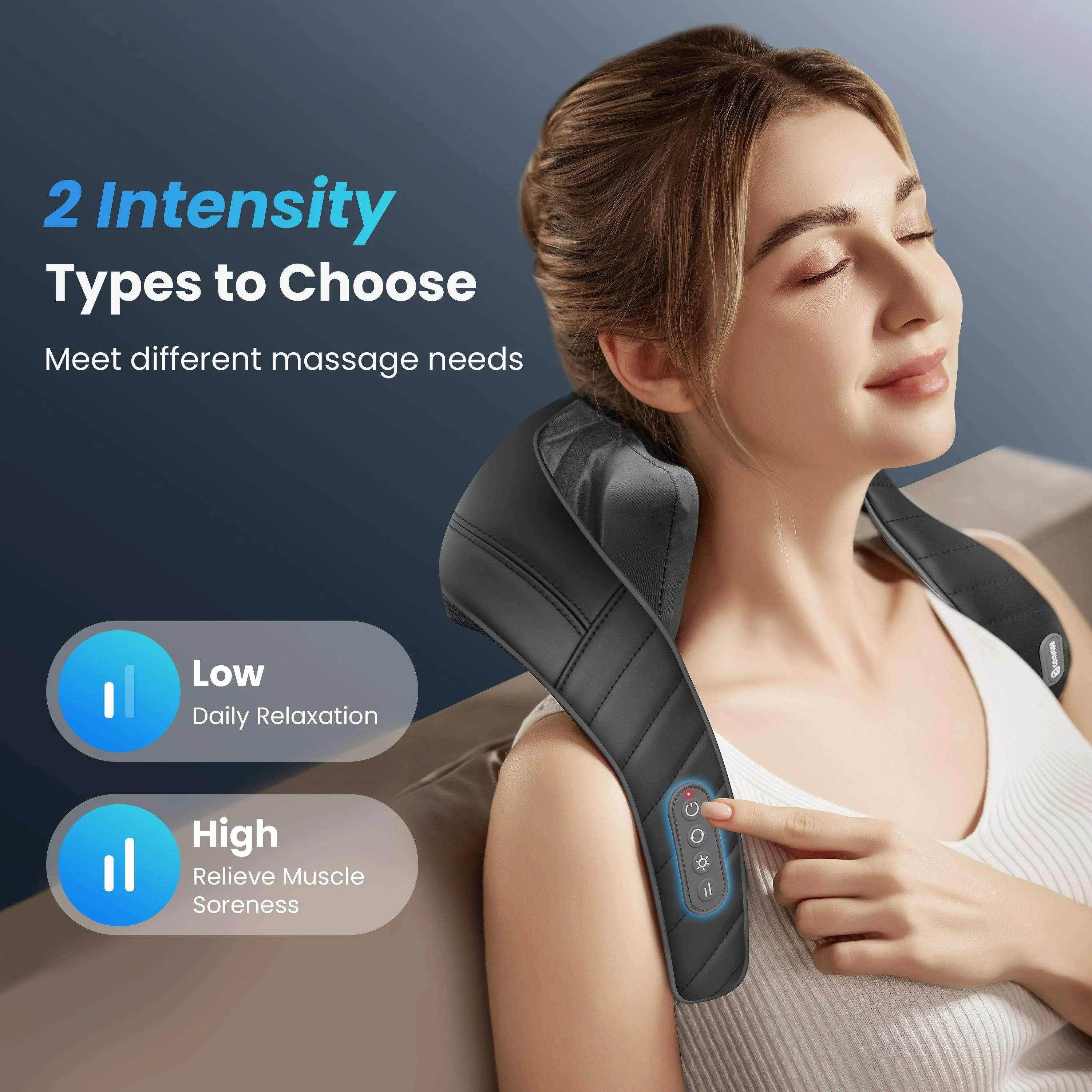 Cordless Neck Massager with Heat, Pain Relief - 6811 - Image 7