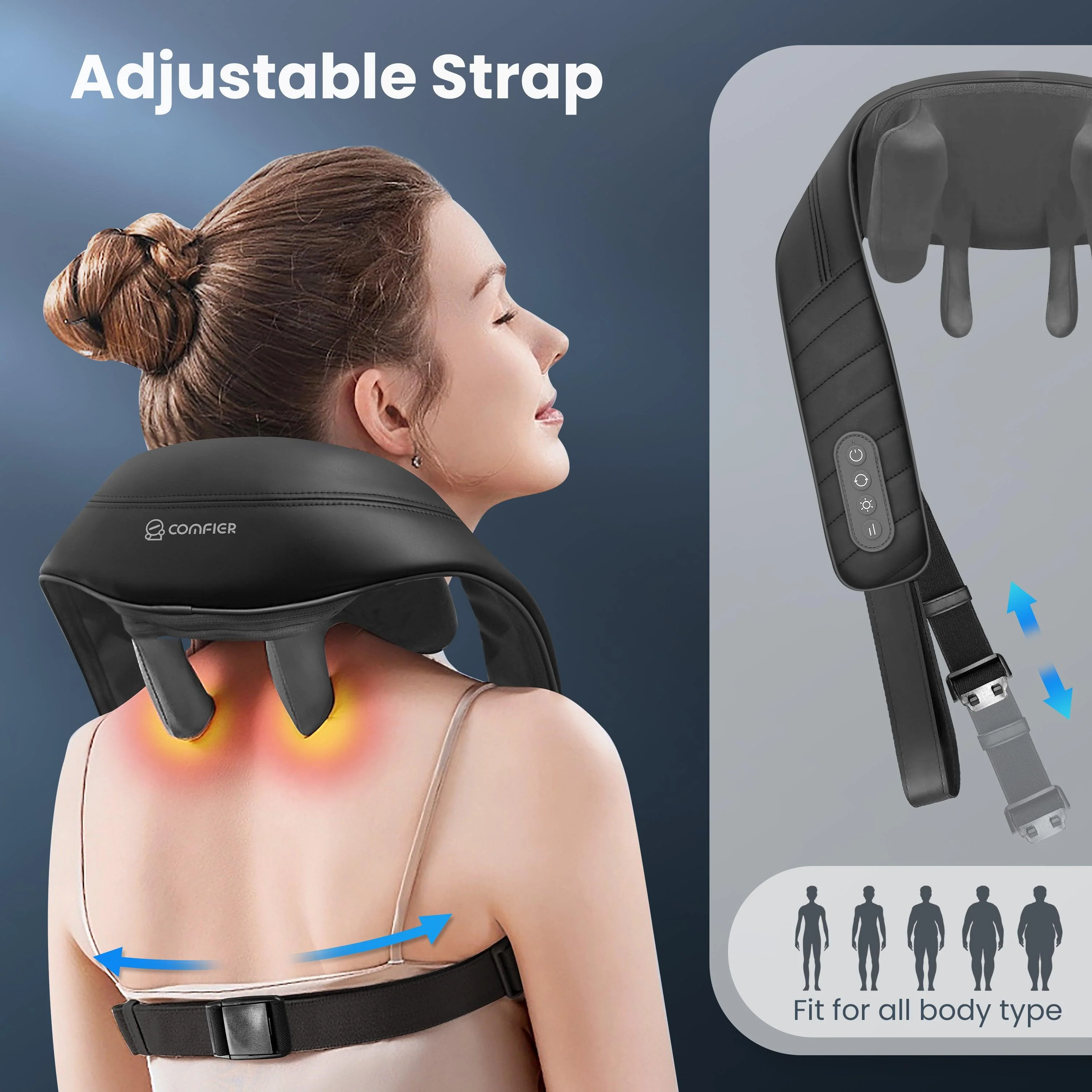Cordless Neck Massager with Heat, Pain Relief - 6811 - Image 8
